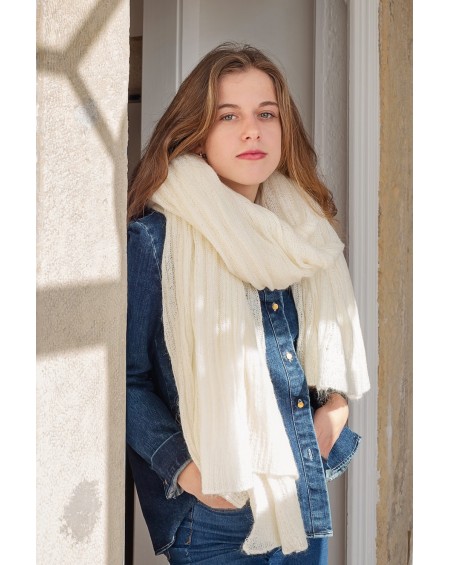 Oversize Knit Scarf Laura - Off White