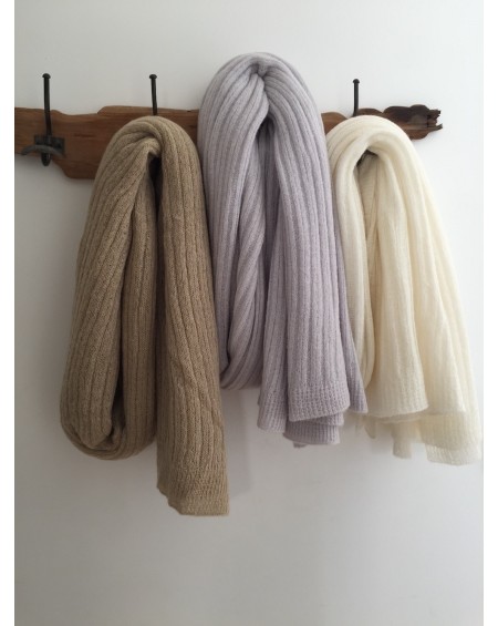 Oversize Knit Scarf Laura - Light Grey