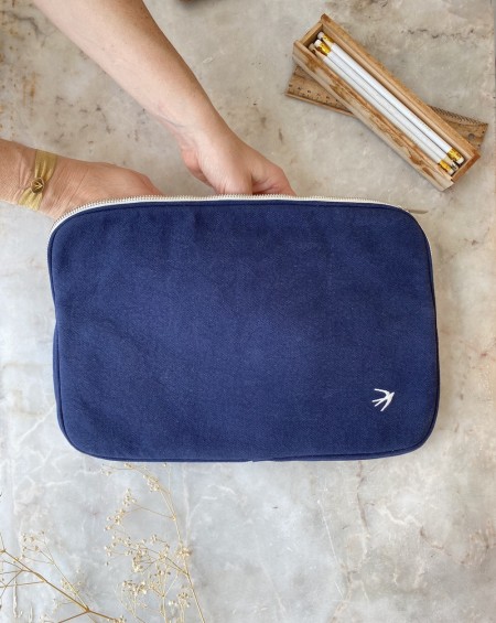 Pochette d'ordinateur CLARA Bleu Indigo