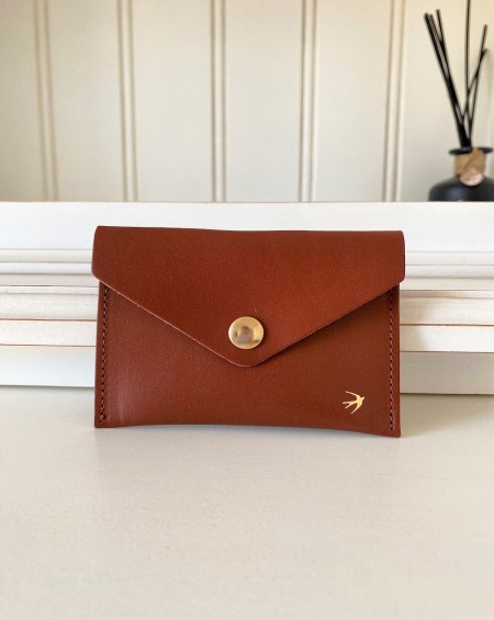 Leather Snap Wallet Suzanne - Camel