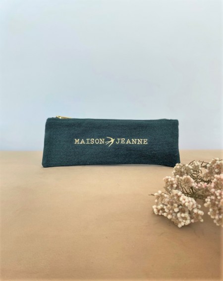Pencil Case Nat - Pine Green