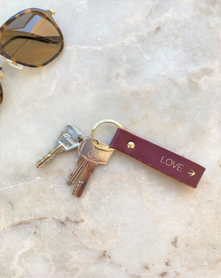 Leather Keychain Emilio - Burgundy