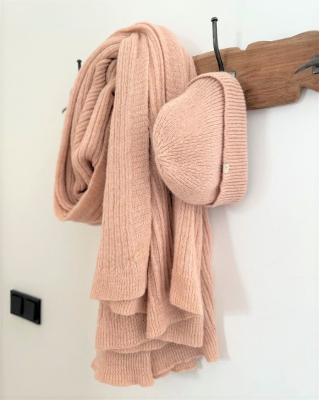Oversize Knit Scarf Laura - Nude