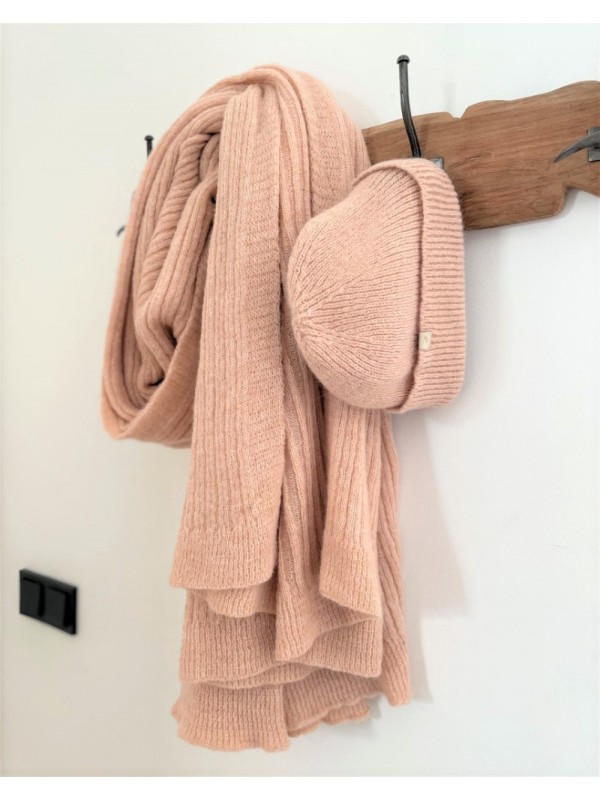 Oversize Knit Scarf Laura - Nude
