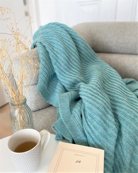 Oversize Knit Scarf Laura - Almond Green