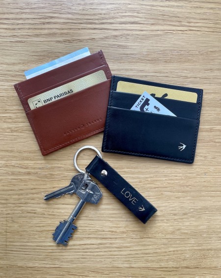 Leather Cardholder Olivier - Cognac