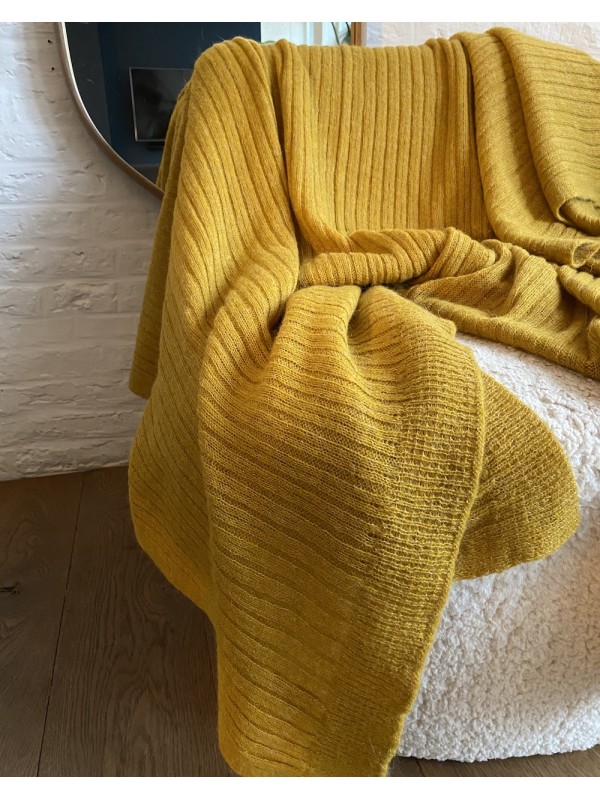 Oversize Knit Scarf Laura - Saffron yellow