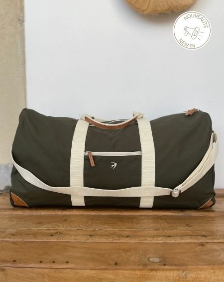 Large waterproof khaki travel bag JEANNE