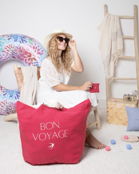 Grand sac fourre-tout Maia - Framboise