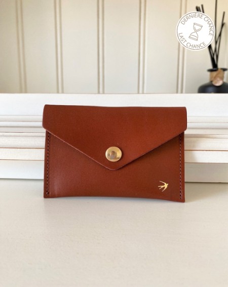 Leather Snap Wallet Suzanne - Camel