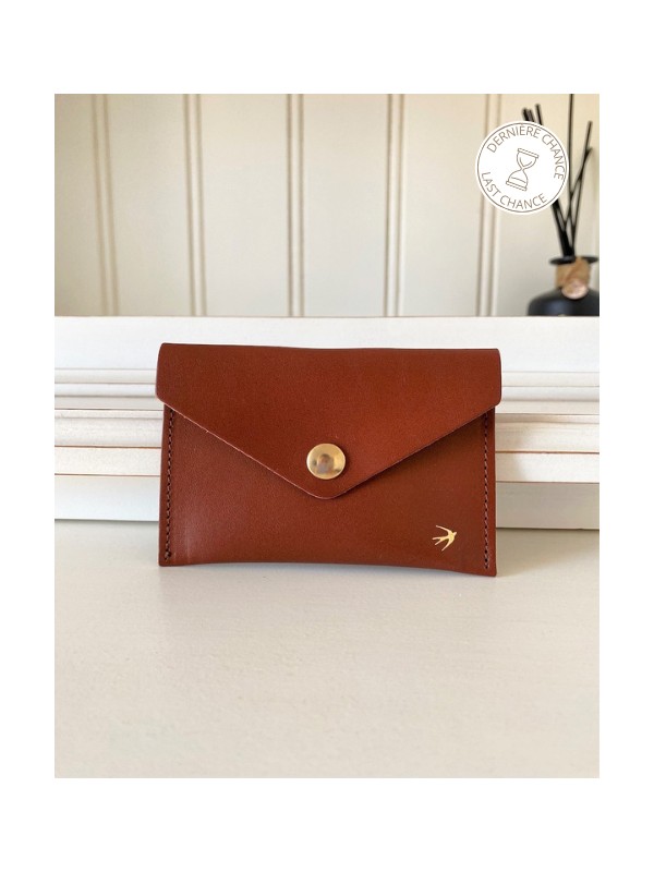 Leather Snap Wallet Suzanne - Camel