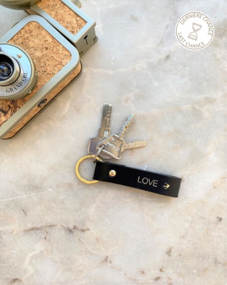 Leather Keychain Emilio - Black