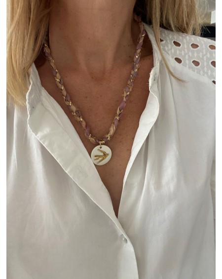 Pink braided Finou necklace