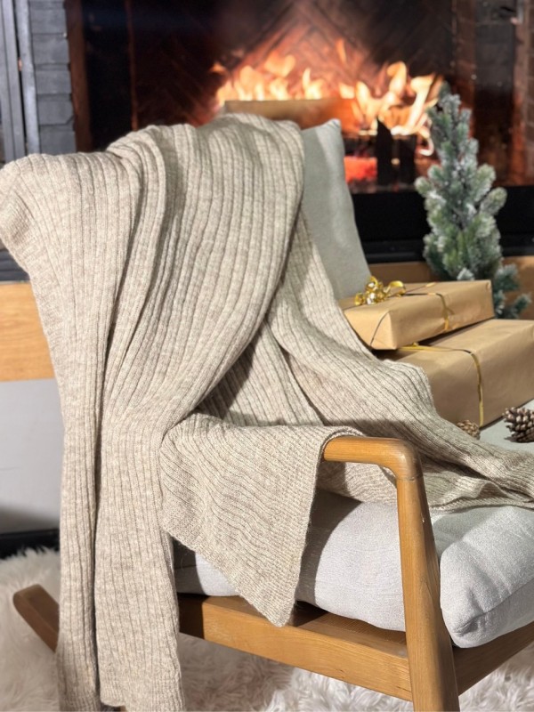 Oversize Knit Scarf Laura - Camel