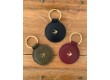 Leather keychain Tiago - olive green