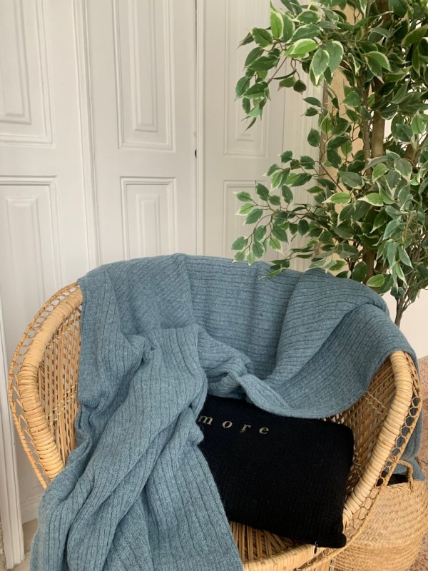 Oversize knit Scarf Laura - denim